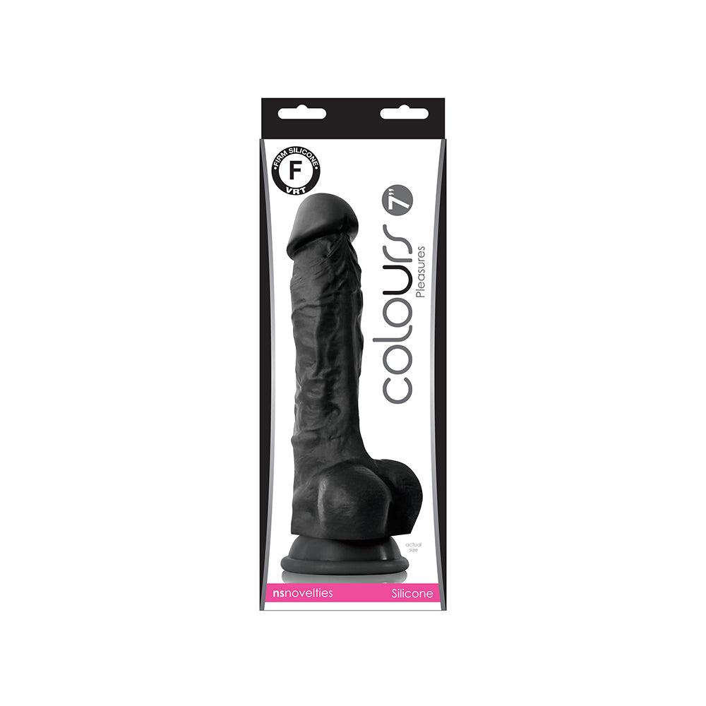 Colours Pleasures 7" Dildo Black | 657447098000 | Discreet Personal Wellness