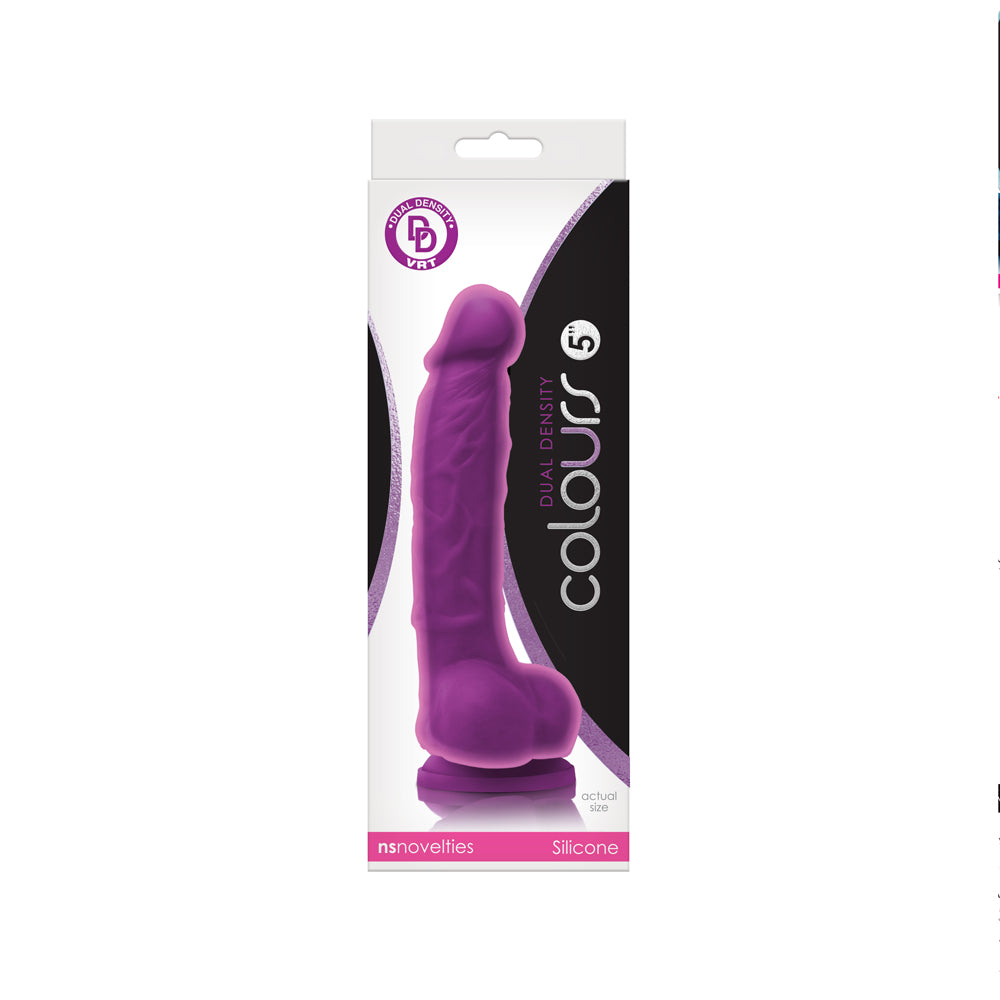 Colours Dual Density 5" Dildo Purple | 657447100147 | Discreet Personal Wellness