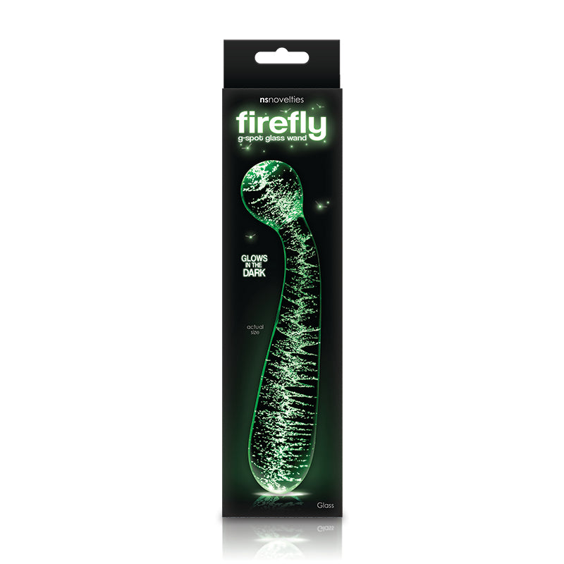 Firefly Glass G Spot Glow Wand Clear | 657447101717 | Discreet Personal Wellness
