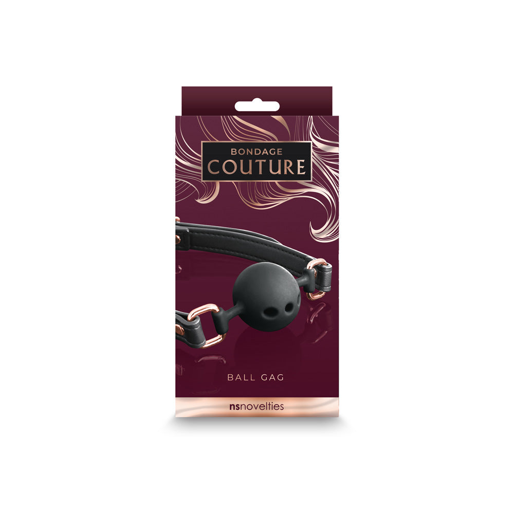 Bondage Couture Ball Gag Black | 657447104602 | Discreet Personal Wellness
