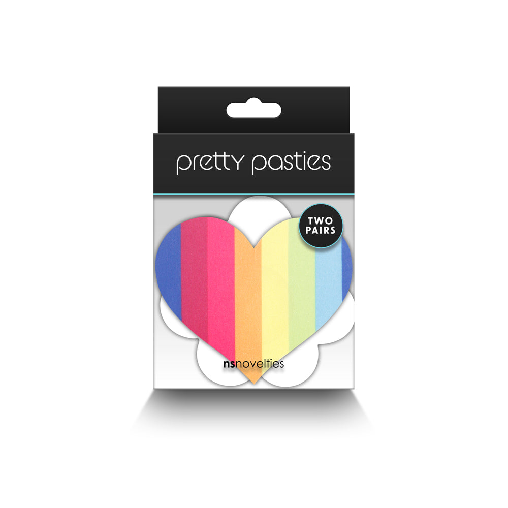 Pretty Pasties Pride Heart & Flower Rainbow 2 Pair | 657447107788 | Discreet Personal Wellness