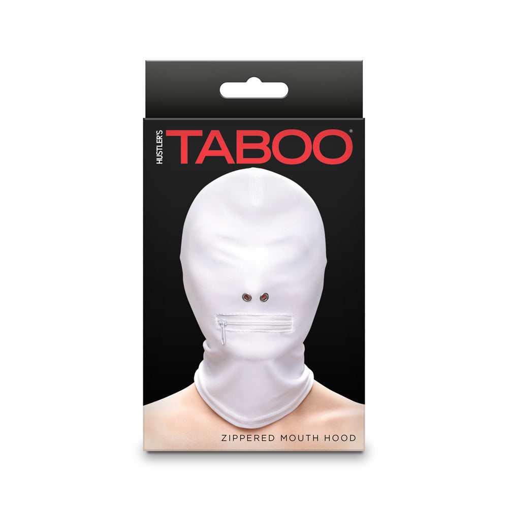 Hustler's Taboo Zippered Mouth Hood White | 657447108617 | Discreet Personal Wellness