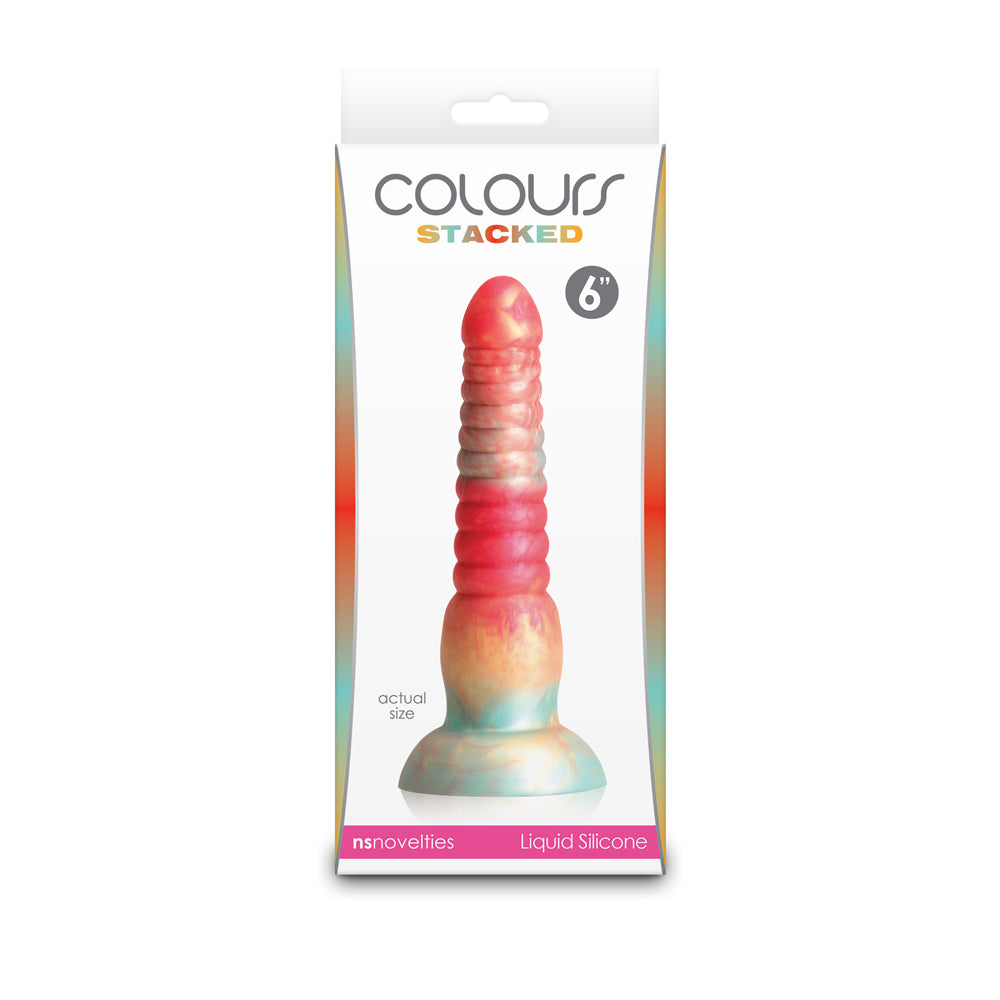 Colours Stacked 6" Dildo Red/Gold | 657447110603 | Discreet Personal Wellness