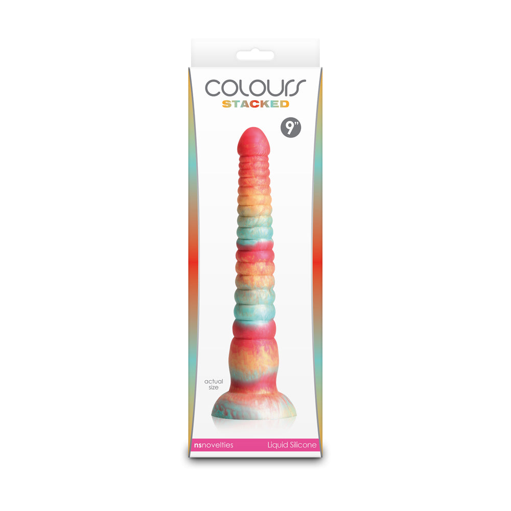 Colours Stacked 9" Dildo Red/Gold | 657447110634 | Discreet Personal Wellness