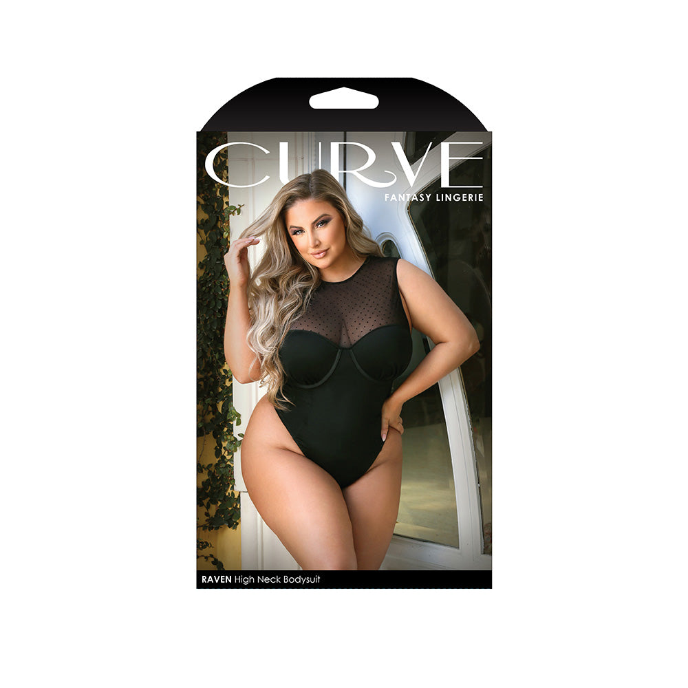 Raven High Neck Bodysuit 3X/4X | 657447300790 | Discreet Personal Wellness