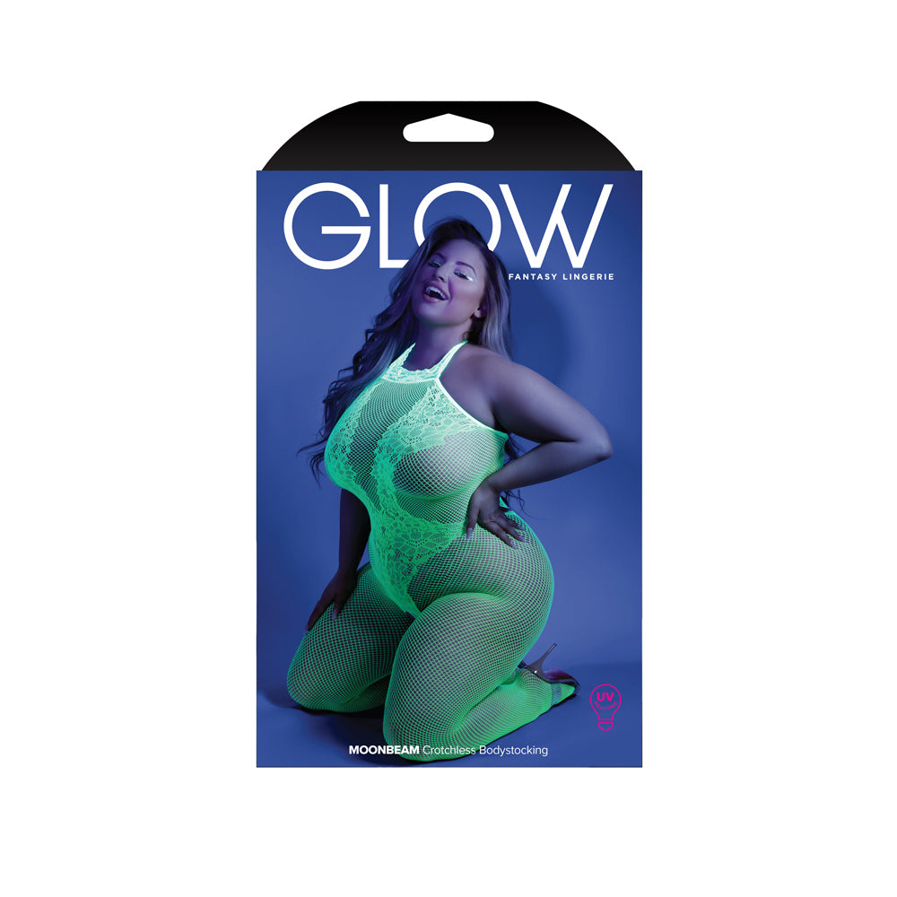 Moonbeam Bodystocking Queen Size Neon Green | 657447305320 | Discreet Personal Wellness