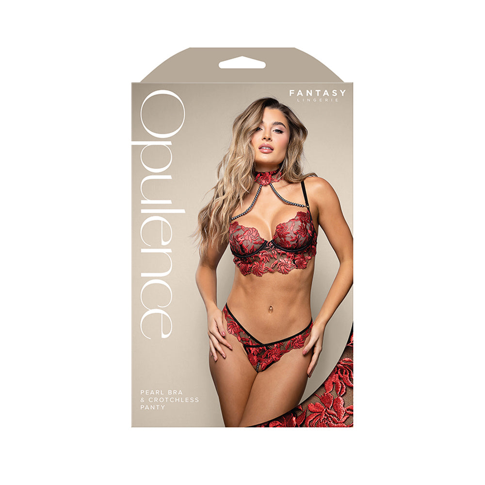 Pearl Bra & Crotchless Panty S/M | 657447322068 | Discreet Personal Wellness