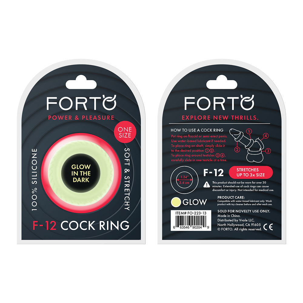 F-12: 35Mm 100% Liquid Silicone C-Ring O/S Glow | 663546902049 | Discreet Personal Wellness