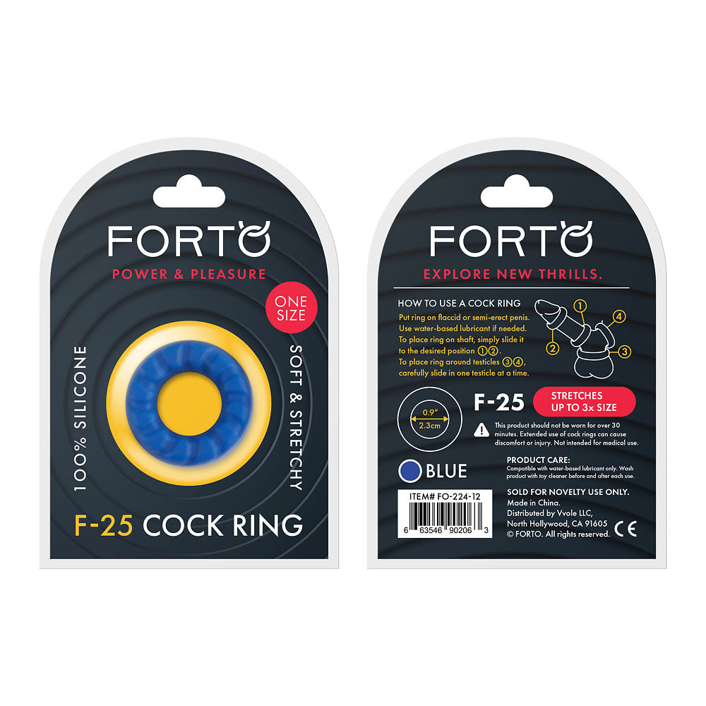 F-25: 23Mm 100% Liquid Silicone C-Ring O/S Blue | 663546902063 | Discreet Personal Wellness