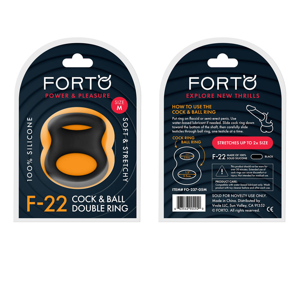 F-22: D Ring Liquid Silicone 53/55Mm Black | 663546904920 | Discreet Personal Wellness