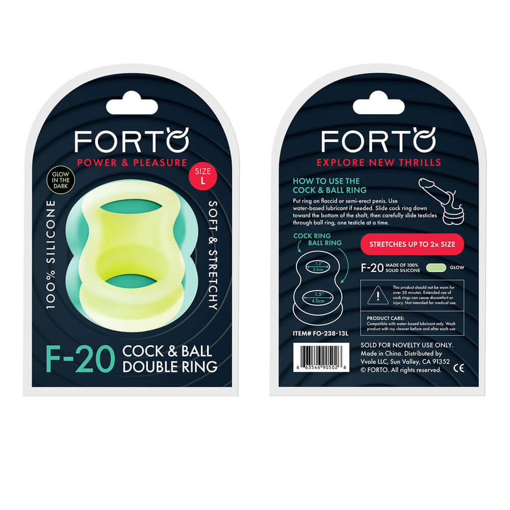 F-20: Balls Stretcher Liquid Silicone 60/77Mm Glow | 663546905026 | Discreet Personal Wellness