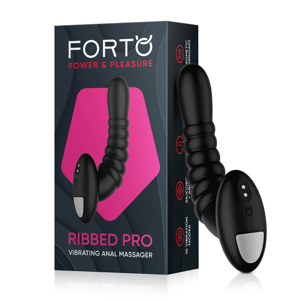 Ribbed Pro Vibrating Massager Black | 663546906191 | Discreet Personal Wellness