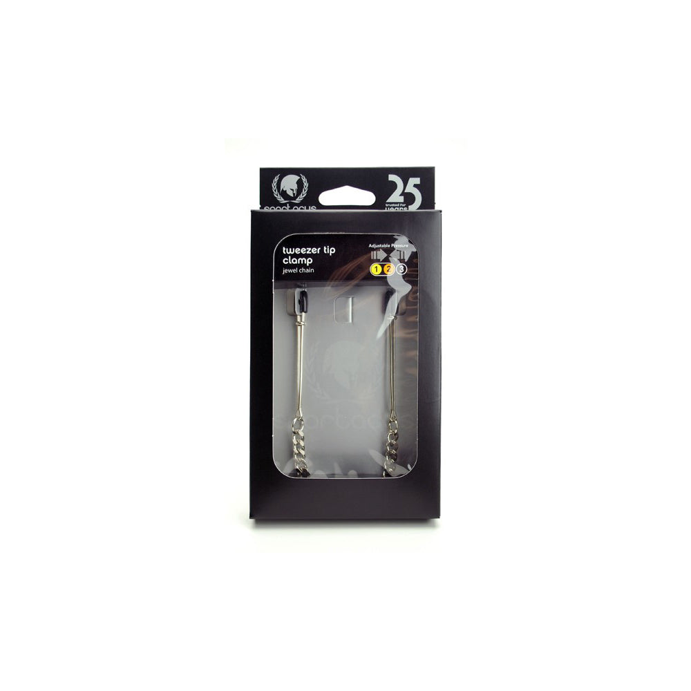 Tweezer Clamp & Jewel Chain - Adj. | 669729200476 | Discreet Personal Wellness