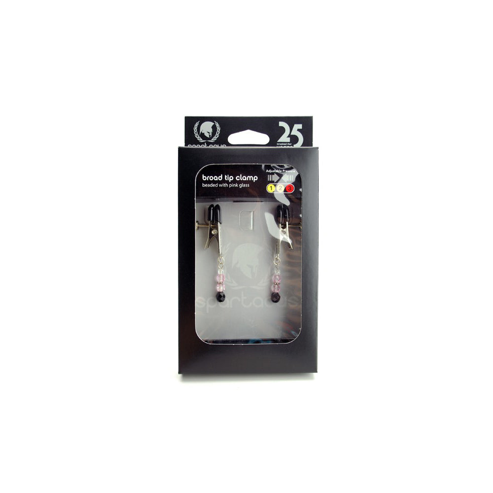 Broad Tip Clamp W/Pink Beads - Adj. | 669729221112 | Discreet Personal Wellness