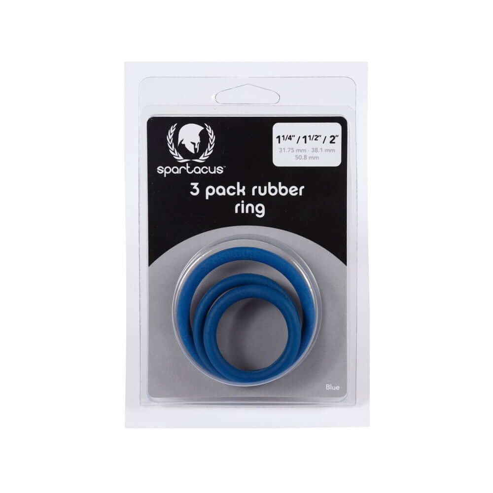 Rubber C-Ring Set 1.25 1.5 2'' - Blue | 669729410240 | Discreet Personal Wellness