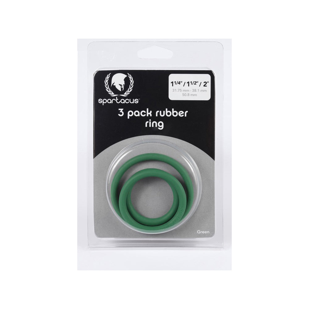 Rubber C-Ring Set 1.25 1.5 2" - Green | 669729410295 | Discreet Personal Wellness