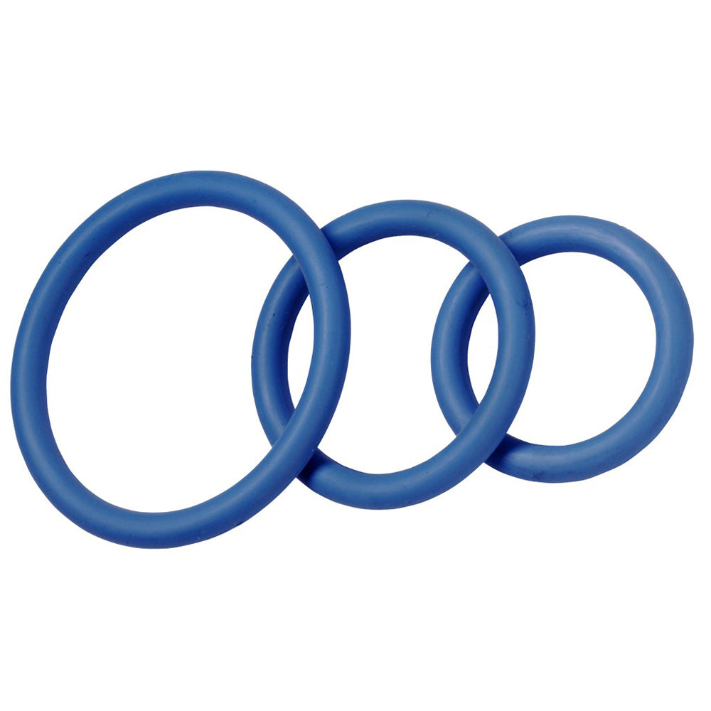 Nitrile C-Ring Set 1.25 1.5 2" - Blue | 669729410592 | Discreet Personal Wellness