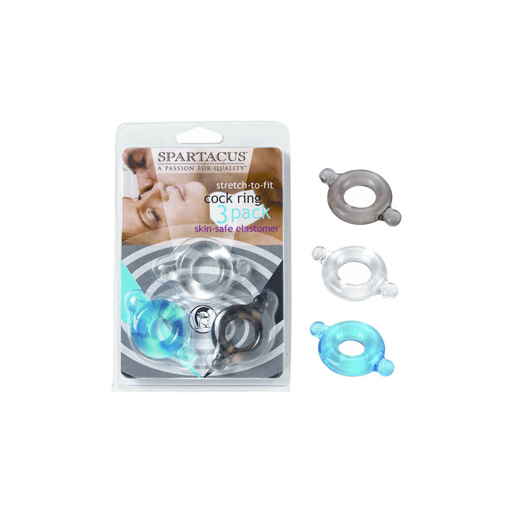 Elastomer Set (Black/Blue/Clear) | 669729410868 | Discreet Personal Wellness