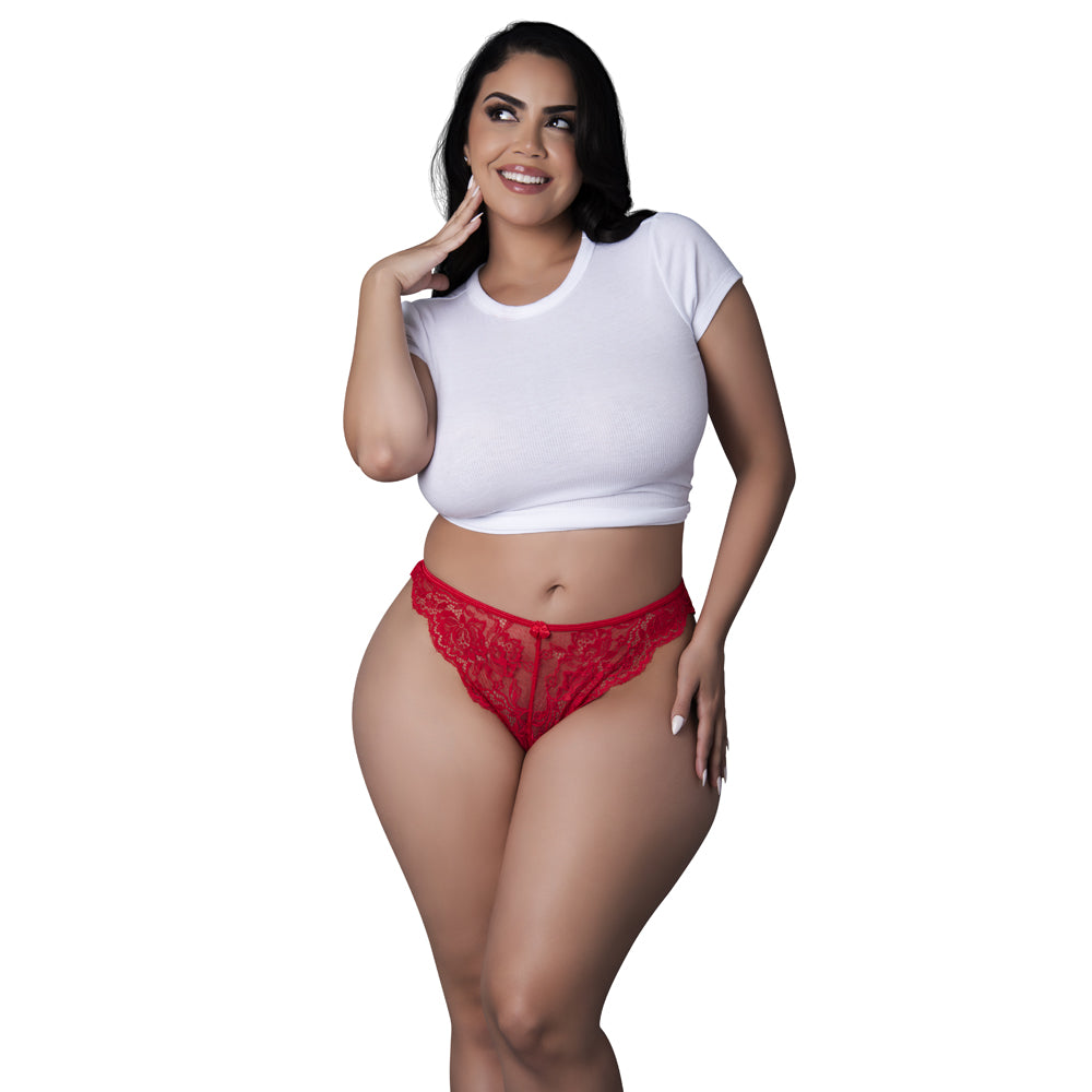 Sugar High Split Crotch Panty Red Queen Size | 671241126585 | Discreet Personal Wellness