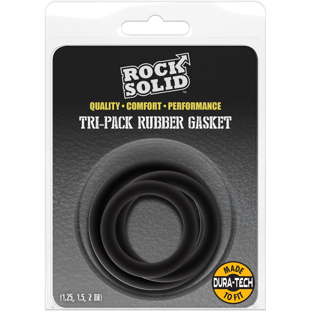 Rock Solid Tri-Pack Rubber Gasket Black | 6768903845800 | Discreet Personal Wellness