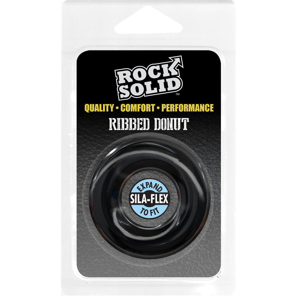Rock Solid Ribbed Donut Black | 6768903846722 | Discreet Personal Wellness