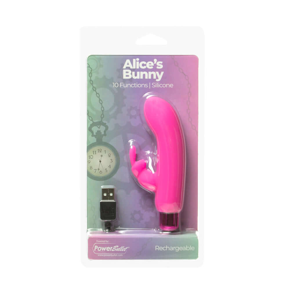 Powerbullet Alice&rsquo;s Bunny 4'' Bullet 10 Function Pink | 677613563163 | Discreet Personal Wellness