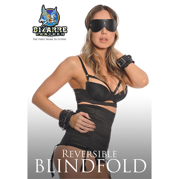 Bizarre Leather Reversible Blindfold | 682318877866 | Discreet Personal Wellness