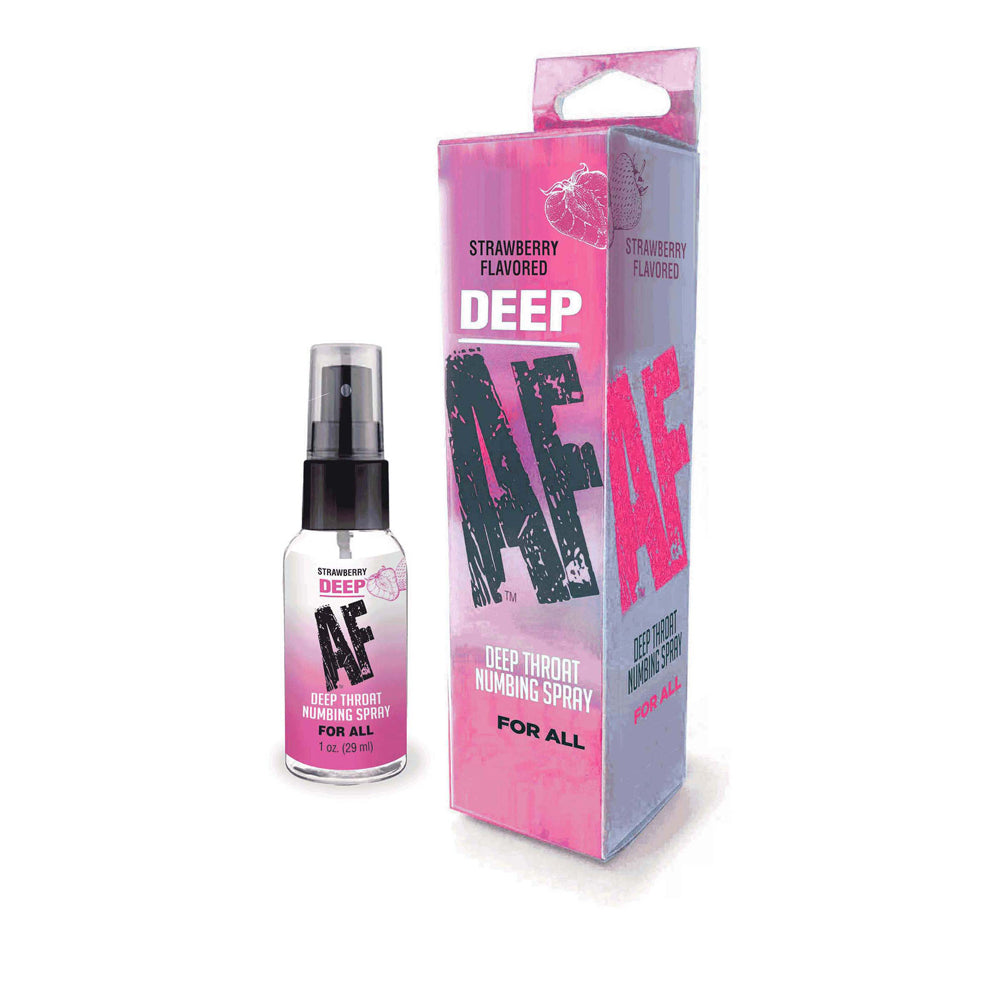 Deep AF Numbing Oral Spray 1 ounce - Strawberry | 685634110938 | Discreet Personal Wellness
