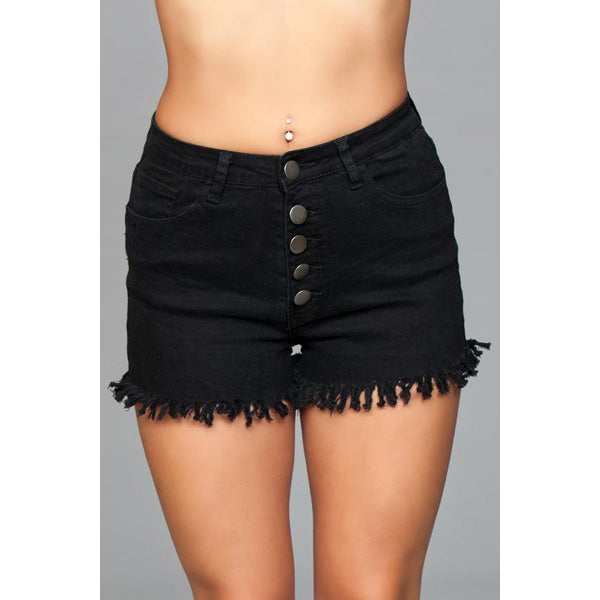 High Waisted Denim Shorts Black Large | 688977499586 | Discreet Personal Wellness