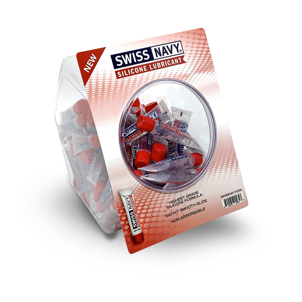 Swiss Navy Silicone Lubricant 10 ml. 100Ct Fishbowl | 699439004347 | Discreet Personal Wellness