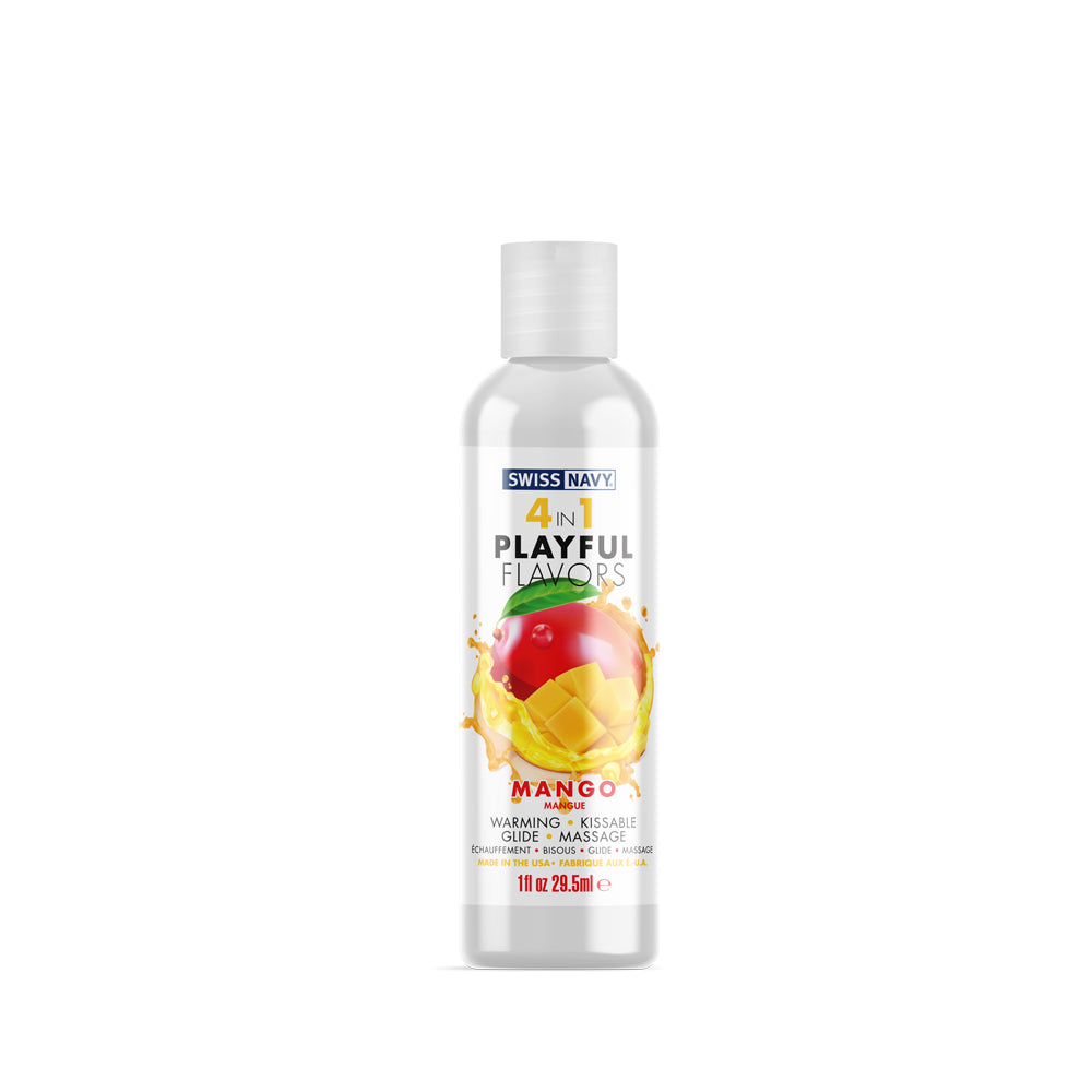 Swiss Navy 4 In 1 Mango Lubricant 1 oz. | 699439007423 | Discreet Personal Wellness