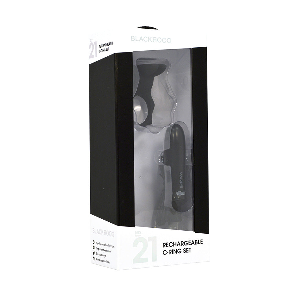 Black Door No 21 Rechargeable C-Ring Set | 707331800551 | Discreet Personal Wellness
