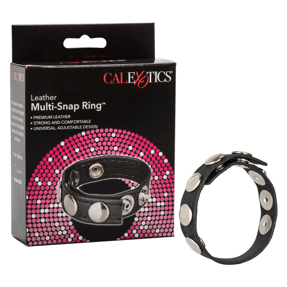 Leather Multi-Snap Ring Black | 716770048523 | Discreet Personal Wellness