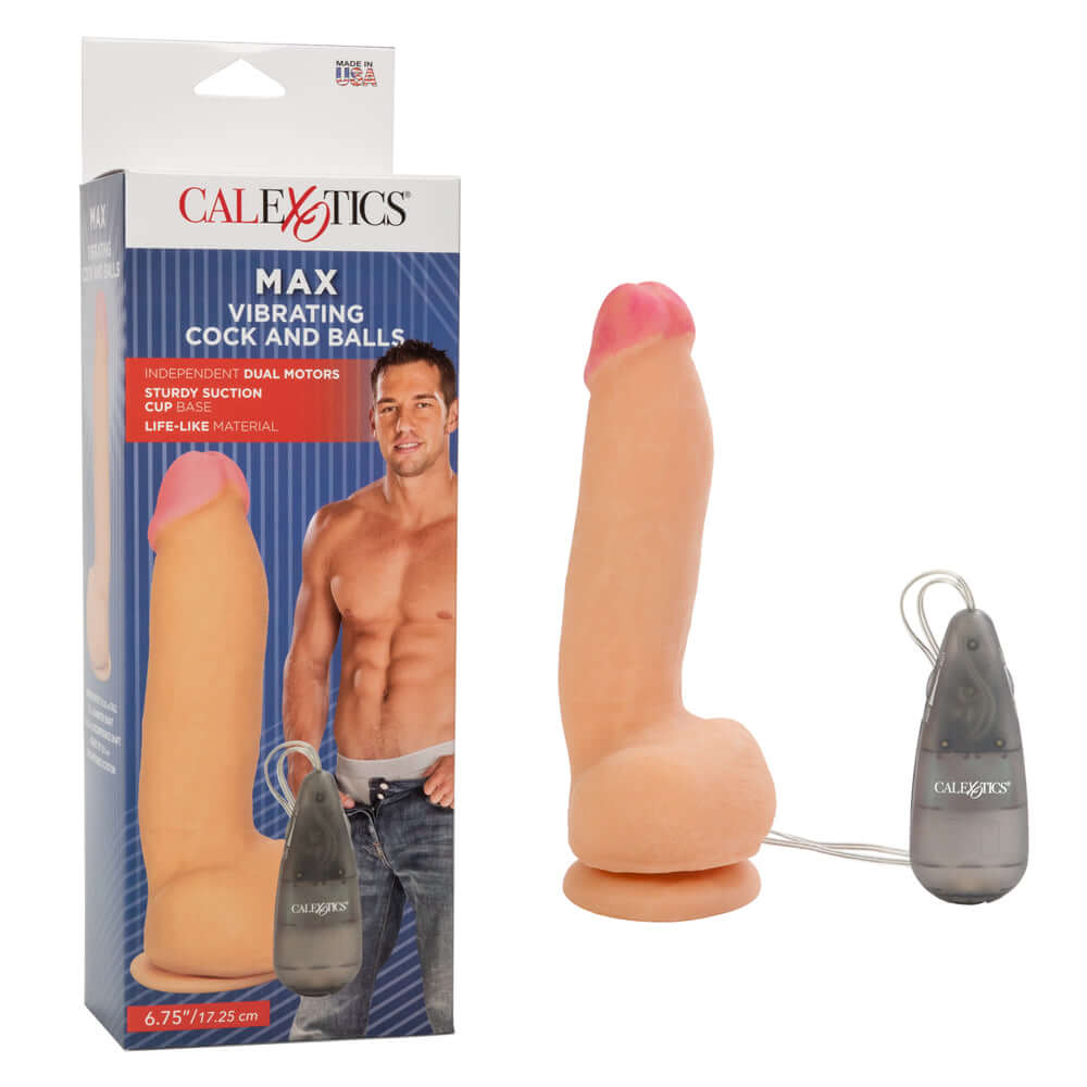 Max Vibrating Penis & Balls Ivory | 716770050700 | Discreet Personal Wellness