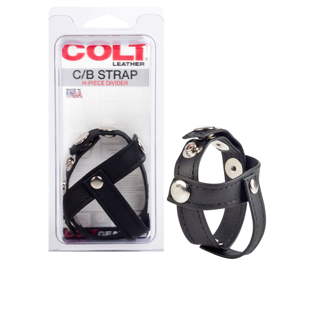 Colt Leather C/B Strap H-Piece Divider Black | 716770051332 | Discreet Personal Wellness