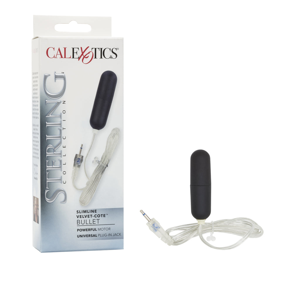Sterling Collection Slimline Velvet-Cote Bullet Black | 716770054098 | Discreet Personal Wellness