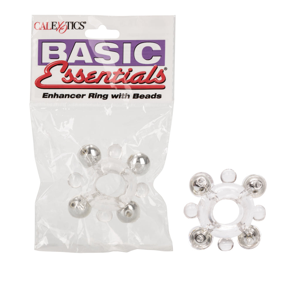 Basic Essentials Enhancer Ring With Beads Clear | 716770054685 | Discreet Personal Wellness