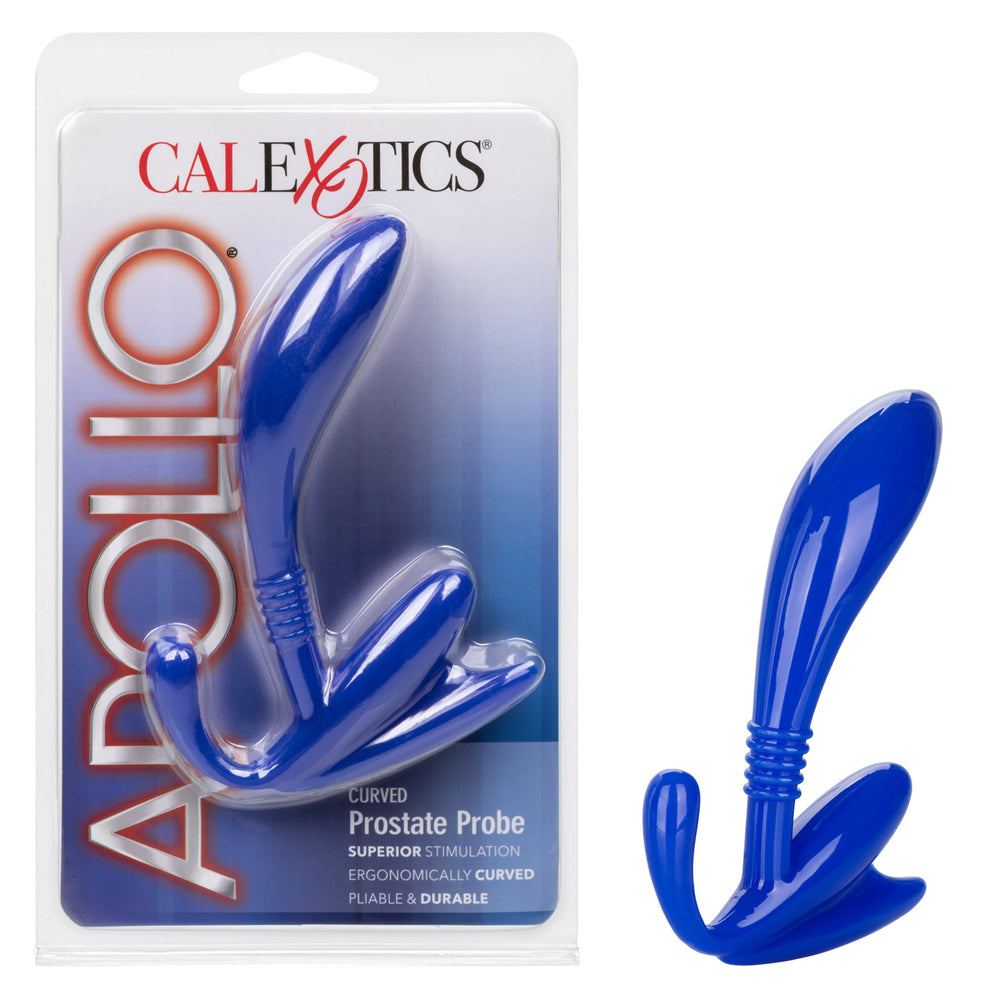 Apollo Curved Prostate Probe Blue | 716770078582 | Discreet Personal Wellness