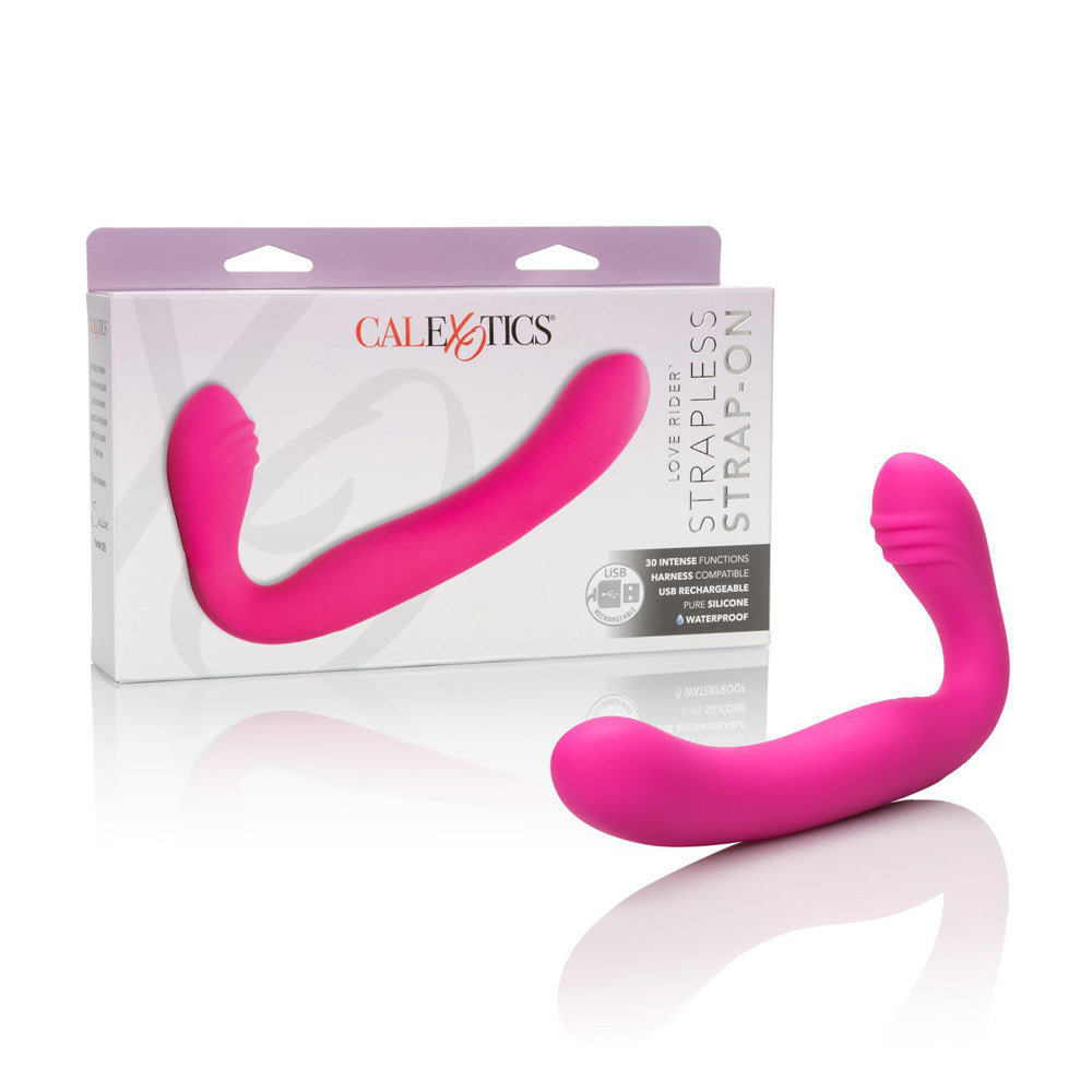 Rechargeable Silicone Love Rider Strapless Strap-On Pink | 716770083579 | Discreet Personal Wellness