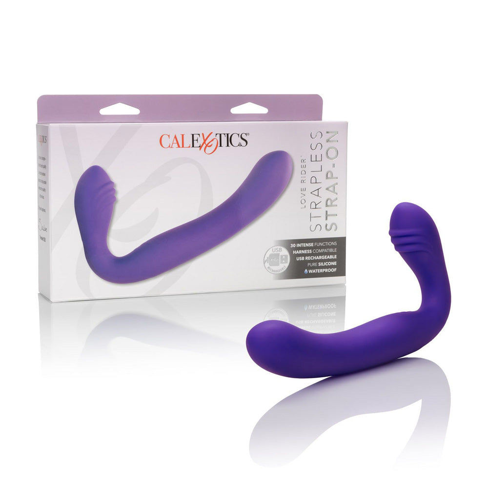 Rechargeable Silicone Love Rider Strapless Strap-On Purple | 716770083586 | Discreet Personal Wellness