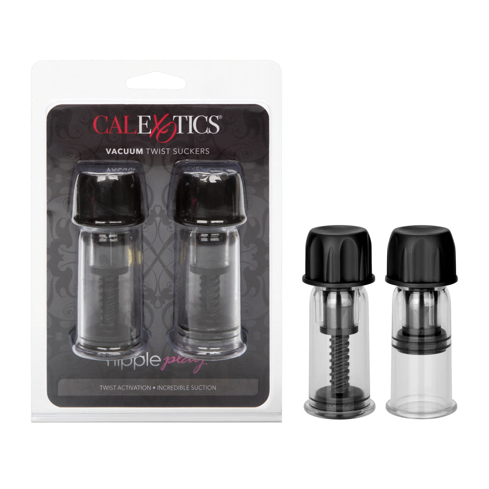 Nipple Play Vacuum Twist Suckers Black | 716770086761 | Discreet Personal Wellness