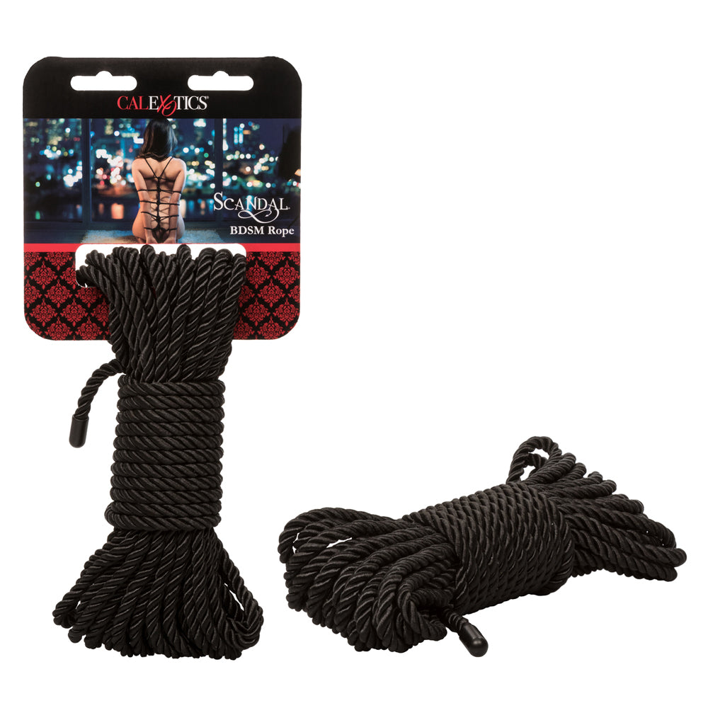 Scandal Bdsm Rope 32.75' Black | 716770089519 | Discreet Personal Wellness