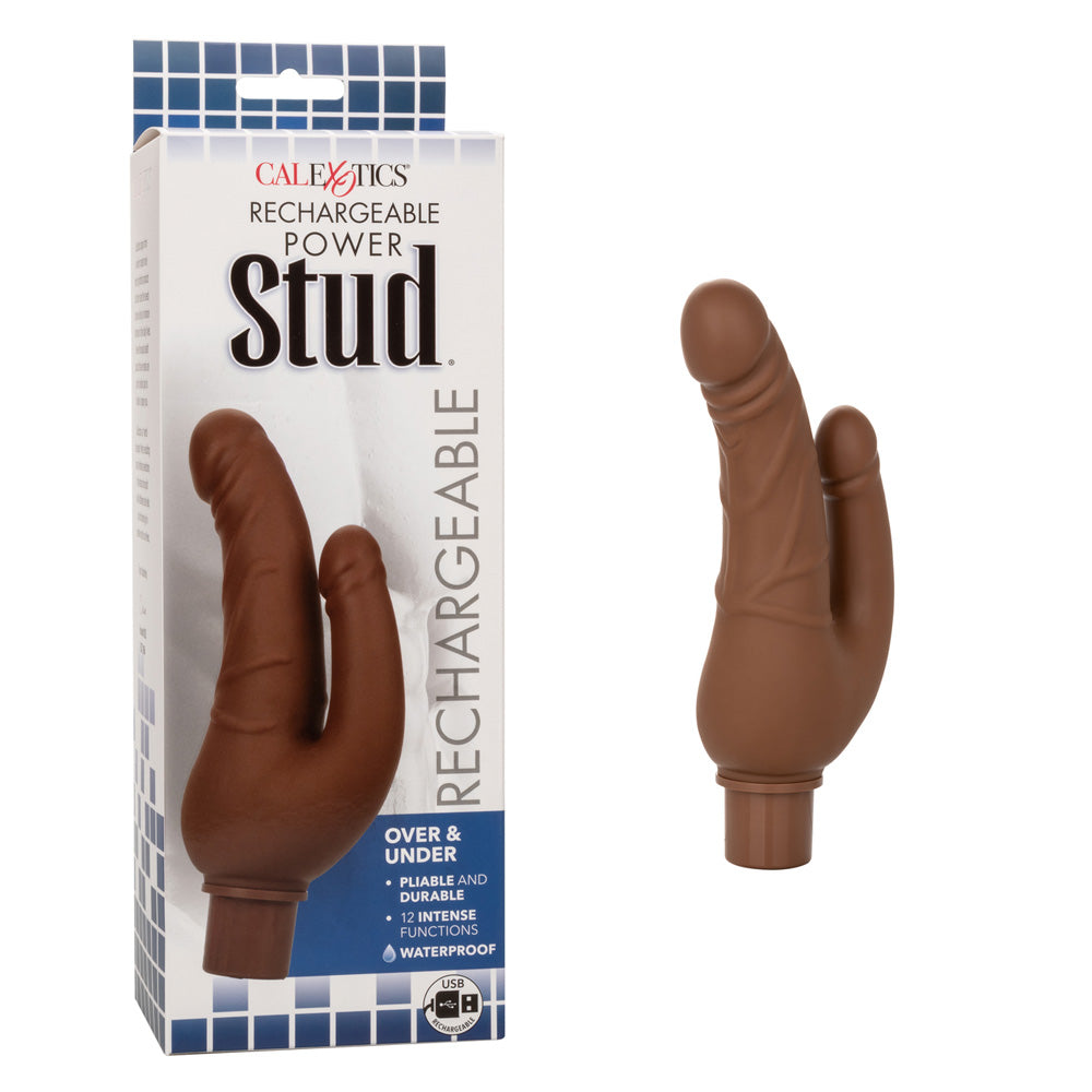 Rechargeable Power Stud Over & Under Brown | 716770101372 | Discreet Personal Wellness