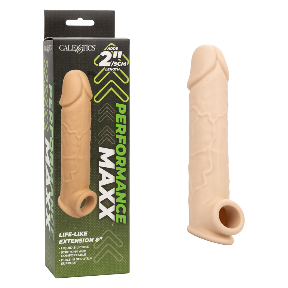 Performance Maxx Life-Like Extension 8" Ivory | 716770101938 | Discreet Personal Wellness
