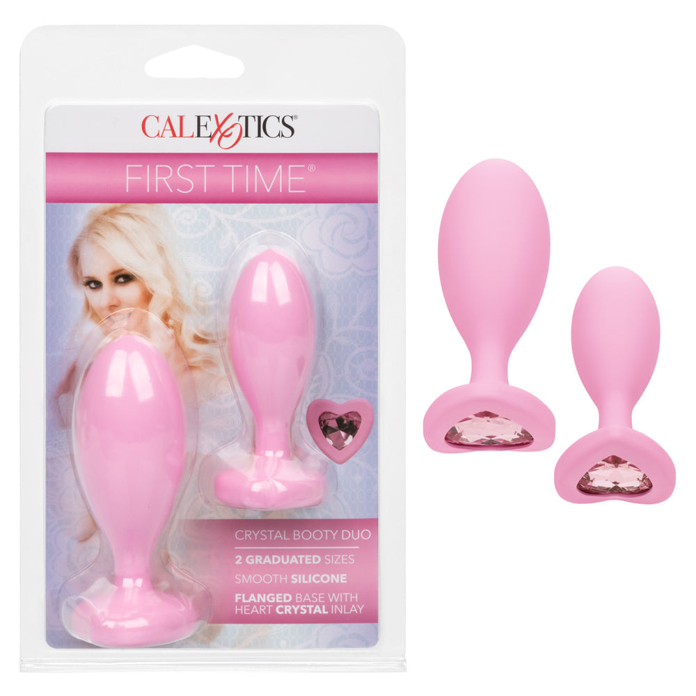 First Time Love Crystal Booty Duo Pink | 716770104328 | Discreet Personal Wellness