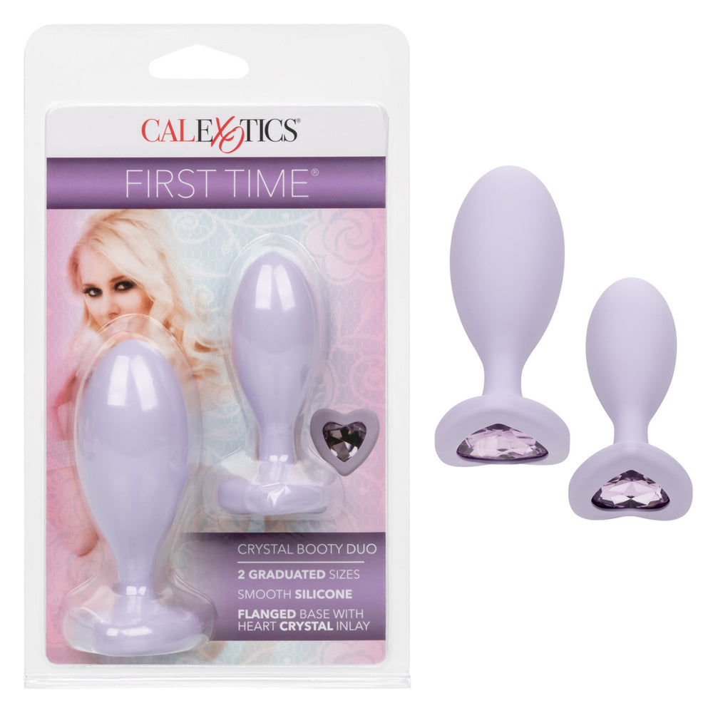 First Time Love Crystal Booty Duo Purple | 716770104335 | Discreet Personal Wellness
