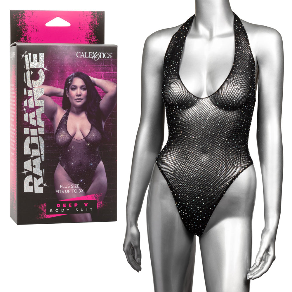 Radiance Plus Size Deep V Body Suit | 716770104991 | Discreet Personal Wellness