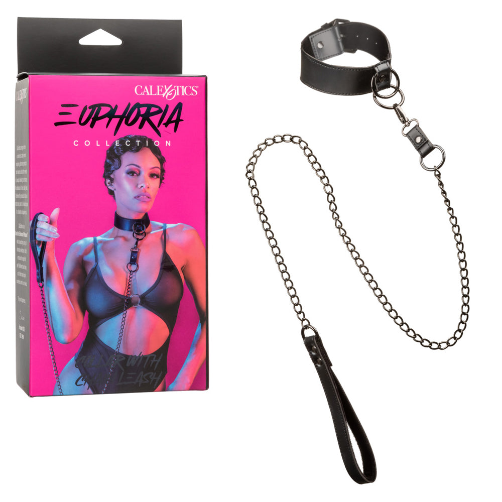 Euphoria Collection Collar With Chain Leash | 716770105349 | Discreet Personal Wellness