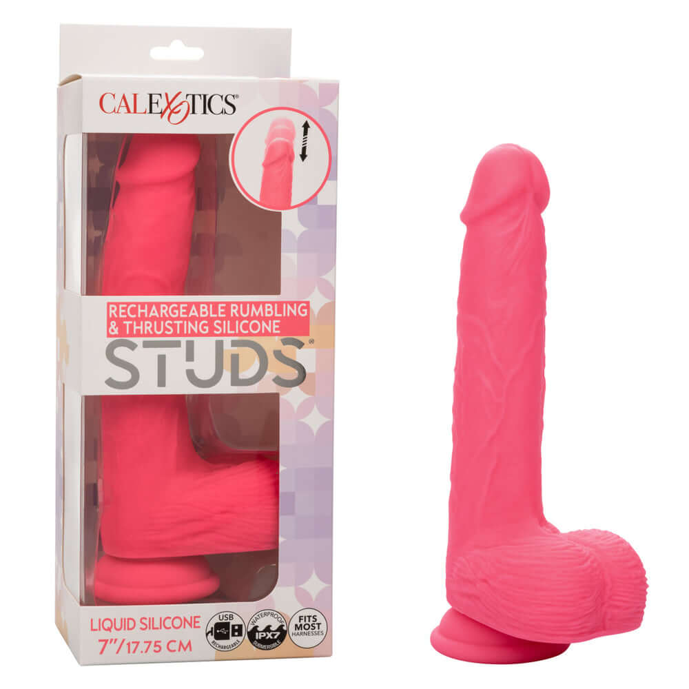 Rechargeable Rumbling & Thrusting Silicone Studs | 716770108579 | Discreet Personal Wellness