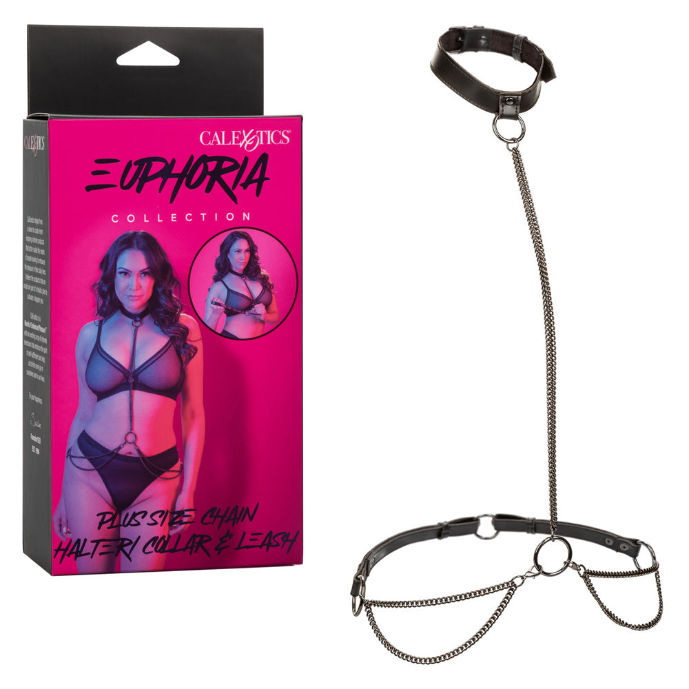 Euphoria Collection Plus Size Chain Halter/Collar & Leash | 716770109354 | Discreet Personal Wellness